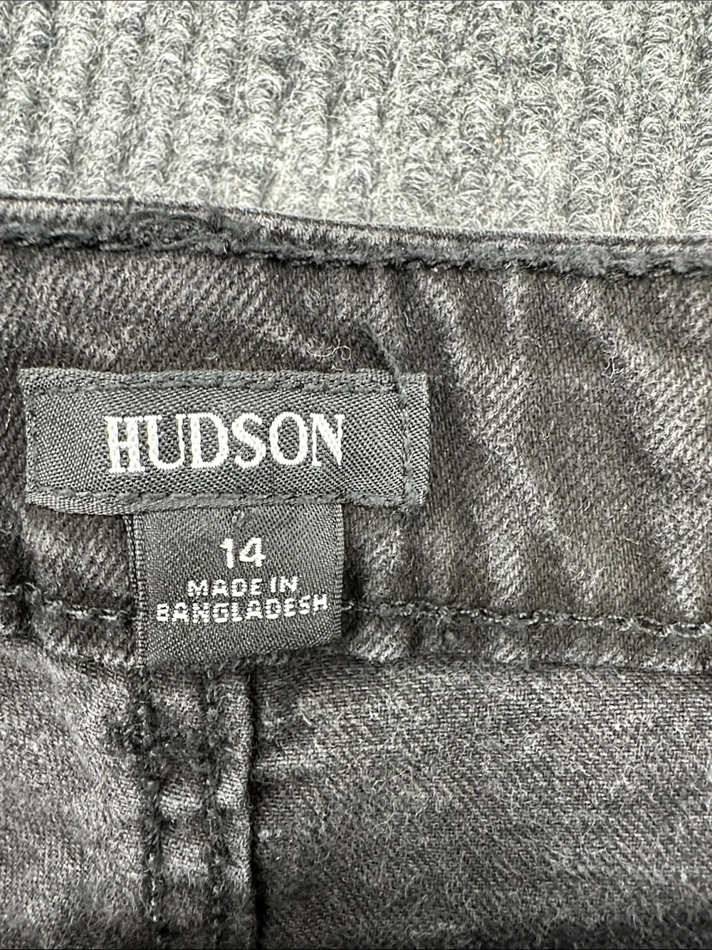 Hudson Jeans Kids Black Washed Slim Jeans with Knee Details